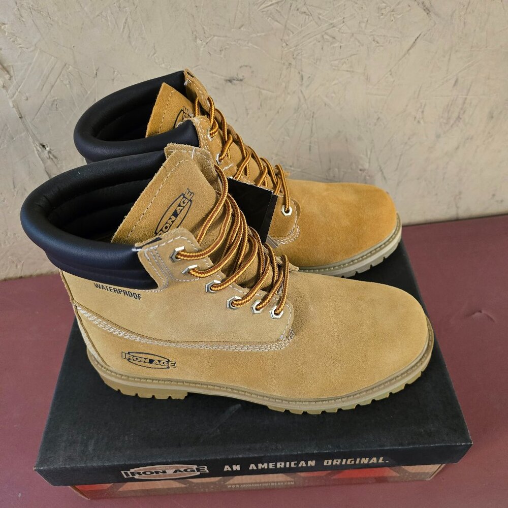 New Iron Age Wheat 6" Waterproof Steel Toe Insulated Work Boots 9M 9.5M 10M 12M